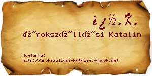 Árokszállási Katalin névjegykártya