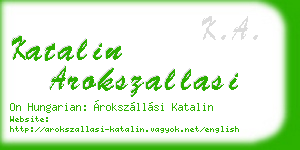 katalin arokszallasi business card