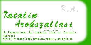 katalin arokszallasi business card